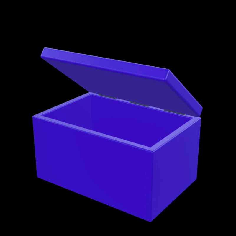 Caja con tapa de bisagra
